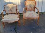 Set Brocante louis xv stoeltjes stoelen fauteuils, Ophalen of Verzenden, Zo goed als nieuw, Stof, Twee
