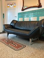 LEOLUX Luxe zwartlederen 3-zits bank, Huis en Inrichting, Driepersoons, Ophalen of Verzenden, Zo goed als nieuw, 200 tot 250 cm