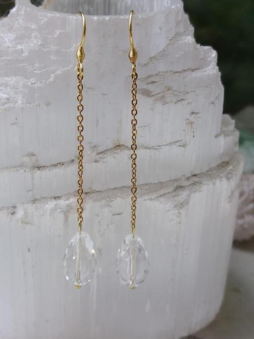 Prachtige lange kristal oorbellen met hypo-allergene oorhaak, Sieraden, Tassen en Uiterlijk, Oorbellen, Nieuw, Overige materialen