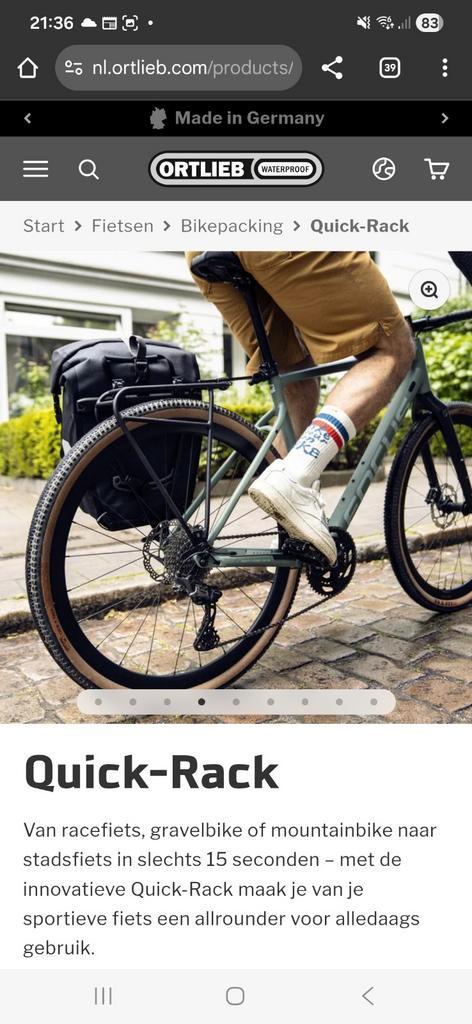 Ortlieb Quick Rack Bagagedrager incl adapter en spatbord, Fietsen en Brommers, Fietsaccessoires | Bagagedragers, Zo goed als nieuw