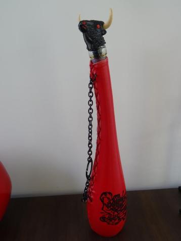Stier fles vintage leren fles stier Spanje Bull drankfles beschikbaar voor biedingen