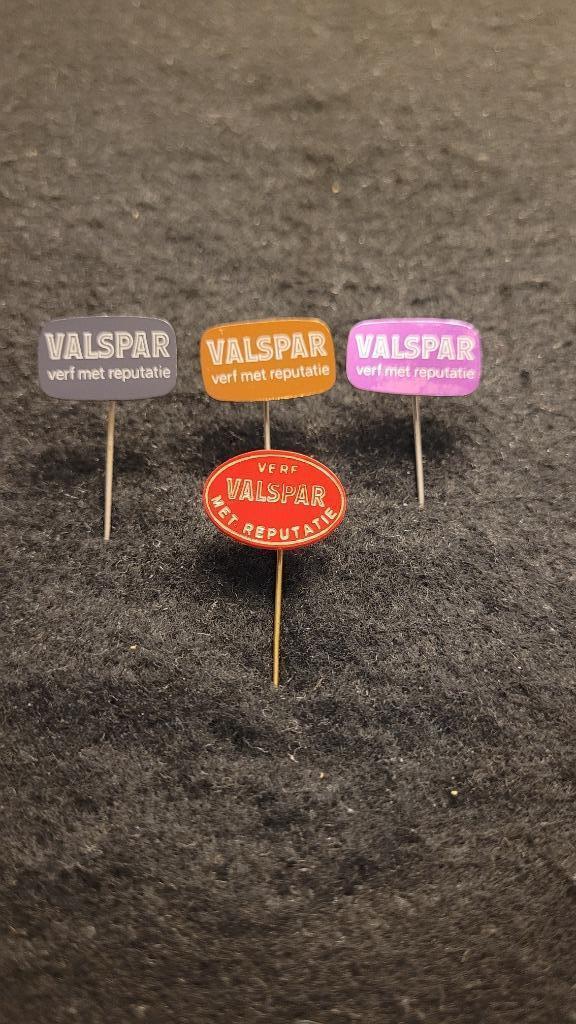 Valspar verf Lelystad speldjes, Verzamelen, Speldjes, Pins en Buttons, Zo goed als nieuw, Speldje of Pin, Merk, Verzenden