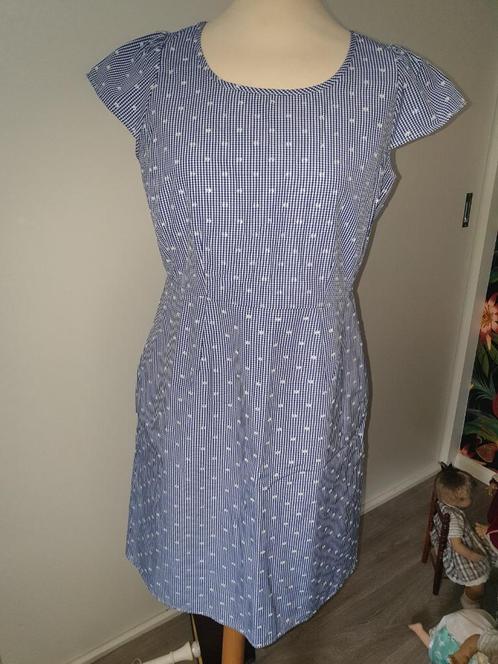 z.g.a.n jurk met Blauw wit ruitje maat M 38, Kleding | Dames, Jurken, Zo goed als nieuw, Maat 38/40 (M), Blauw, Knielengte, Ophalen of Verzenden