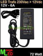 LED Trafo Voeding Adapter Driver - 230V > 12V - 6A = 72W - S, Ophalen of Verzenden, Nieuw, LEDtrafo