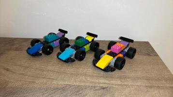 Drie simpele F1 lego racewagens beschikbaar voor biedingen