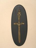 vintage koperen briefopener, antiek ridder zwaard wandbordje, Ophalen of Verzenden, Koper