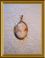 Vintage hanger met schelp camee, Ophalen of Verzenden, Overige materialen, Hanger