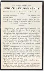 Pastoor Henricus Smits 1889 Oirschot + 1964 Dongen/Heesch, Verzamelen, Bidprentjes en Rouwkaarten, Verzenden, Bidprentje