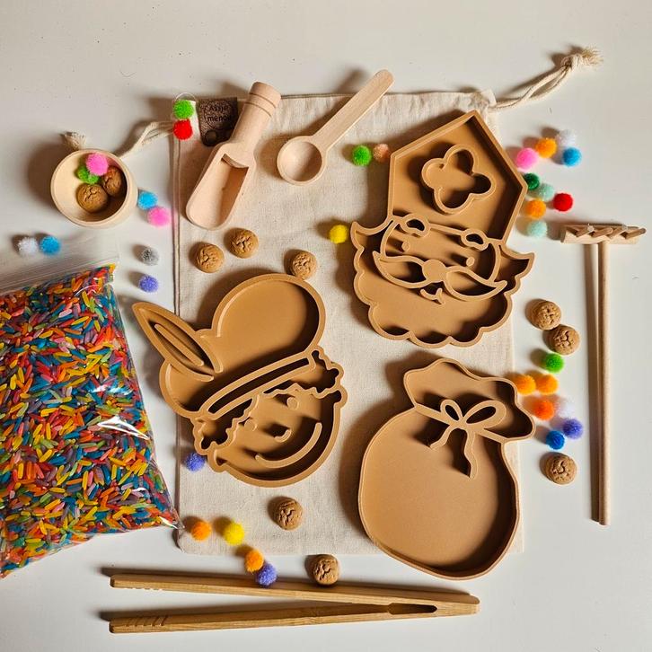 Sinterklaas vulvormen set met toolsetje - sensorisch speelgo, Kinderen en Baby's, Speelgoed | Educatief en Creatief, Nieuw, Ophalen of Verzenden