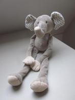 Evora lichtgrijs zacht pluche olifant slungel bungel knuffel, Ophalen of Verzenden, Nieuw, Olifant
