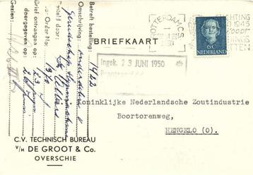 v/h De Groot + Co., Overschie - 06.1950 - briefkaart beschikbaar voor biedingen