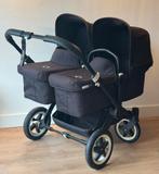 Bugaboo Duo Donkey (tweeling) kinderwagen, zwart, Compleet, Kinderen en Baby's, Tweelingen en Meerlingen, Ophalen, Gebruikt, Kinderwagen of Buggy