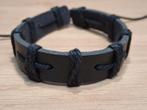 zwarte leren armband nr. 38, Sieraden, Tassen en Uiterlijk, Armbanden, Ophalen of Verzenden, Nieuw, Zwart, Leer