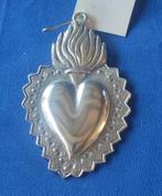 325 EX Voto Vlammend hart van tin, Antiek en Kunst, Antiek | Religie, Ophalen of Verzenden