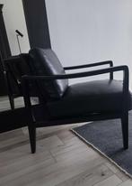 Vintage retro fauteuil echt leer., Leer, Zo goed als nieuw, Ophalen