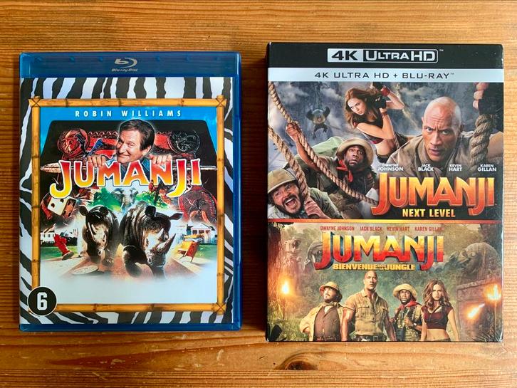 Bluray: Jumanji Trilogie (lees ajb omschrijving), Cd's en Dvd's, Blu-ray, Zo goed als nieuw, Ophalen of Verzenden