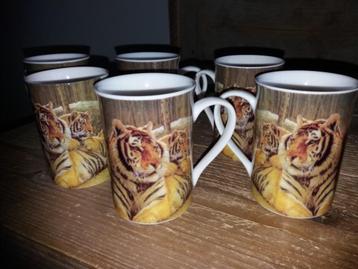 Tijgermokken, 6 stuks! beschikbaar voor biedingen