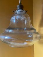 Glazen hanglamp met armatuur -oud-, Minder dan 50 cm, Brocante, Glas, Gebruikt