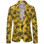 Heren hawaii colbert 1 mannen gele blazer geel jasje, Verzenden, Nieuw, Geel