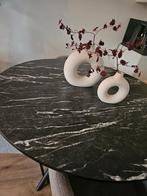 Eettafel marmer look zwart, Huis en Inrichting, Tafels | Eettafels, Ophalen, Rond, Zo goed als nieuw, 100 tot 150 cm