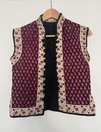Vintage jaren 70 waistcoat gilet India blockprint, Verzenden, Maat 36 (S), Gedragen, Rood
