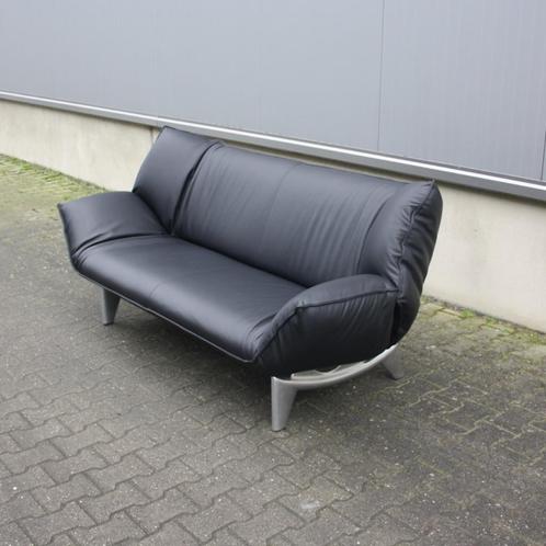 Leolux Tango 3 zits, zo goed als nieuw, zwart leer, Huis en Inrichting, Fauteuils, Gebruikt, Leer, Metaal, 125 cm of meer, 75 tot 100 cm