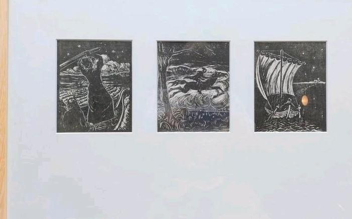 Drieluik etsen Jan Altink, Antiek en Kunst, Kunst | Etsen en Gravures, Ophalen of Verzenden