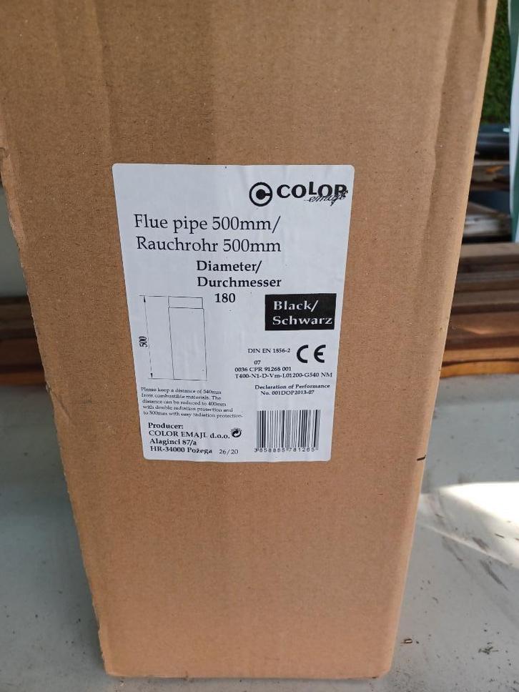 Kachelpijp zwart dikwandig staal, Huis en Inrichting, Kachels, Nieuw, Allesbrander, Hout, Ophalen of Verzenden
