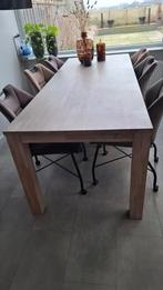 Eettafel  licht eiken 230x90, Ophalen, Eikenhout, 200 cm of meer, 50 tot 100 cm