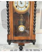 1875-1900 Antiek antieke Klok Velona Regulator hout wandklok, Ophalen of Verzenden