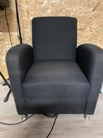 Zwarte fauteuil, Huis en Inrichting, Ophalen, Gebruikt, 75 tot 100 cm, Stof