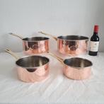 4 koperen pannen sauspannen steelpannen pannenset 2.8 kilo, Ophalen of Verzenden