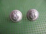 2 Metalen Uniform Knopen met Harp - 1.7 cm, Verzenden, Zo goed als nieuw, Knoop of Knopen