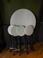 Statafel met 4 barkrukken NIEUW!, 60 tot 90 cm, Ophalen of Verzenden, Zo goed als nieuw, Metaal