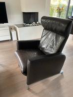 COR design fauteuil Leder donkerbruin STOEL leer, Gebruikt, Leer, Ligstoel, Ophalen