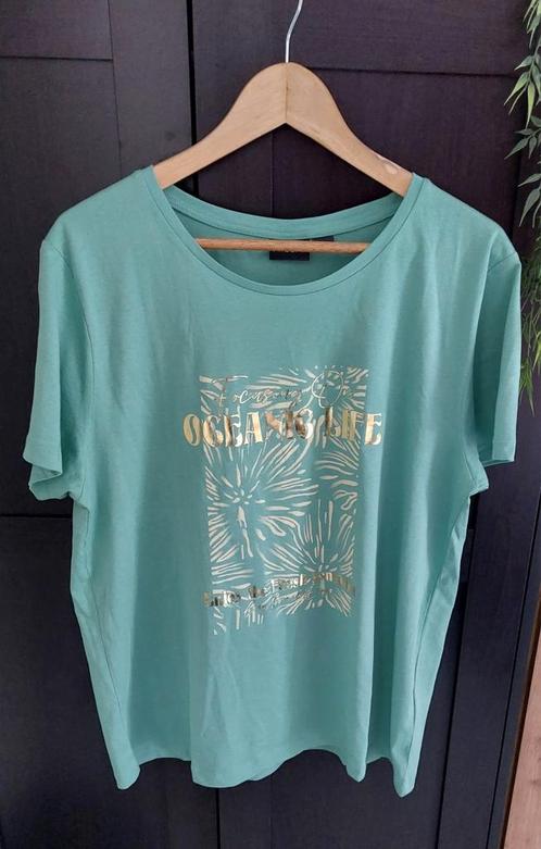 TWODAY t Shirt groen+gouden print L🙂, Kleding | Dames, T-shirts, Zo goed als nieuw, Maat 42/44 (L), Groen, Korte mouw, Ophalen of Verzenden