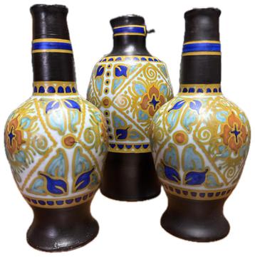 Gouda Zenith set; handbeschilderd in 'Fantasie' decor.  beschikbaar voor biedingen