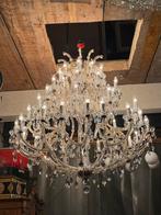 Mega grote antiek kristallen kroonluchter, Ophalen of Verzenden, Zo goed als nieuw, Glas, Vintage antiek design marie theresa maria therese