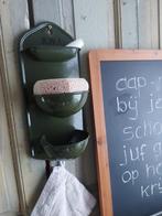 Antiek schoolbordenrek voor krijt,spons en doek R.W.A Amster, Antiek en Kunst, Antiek | Emaille, Ophalen of Verzenden