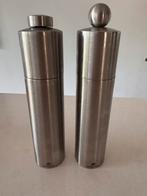 Peugeot rvs peper en zoutstel, Ophalen of Verzenden, Gebruikt, Metaal, Minder dan 25 cm