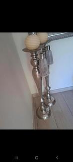 Zilveren Nikkel Kandelaren - 70 cm Hoog, Ophalen