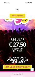 Ticket 20 april pump up the 90 Hardenberg, Tickets en Kaartjes, Evenementen en Festivals, Eén persoon