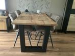 Boomstamtafel massief eikenhout, Huis en Inrichting, Tafels | Eettafels, Ophalen, Eikenhout, 50 tot 100 cm, Zo goed als nieuw