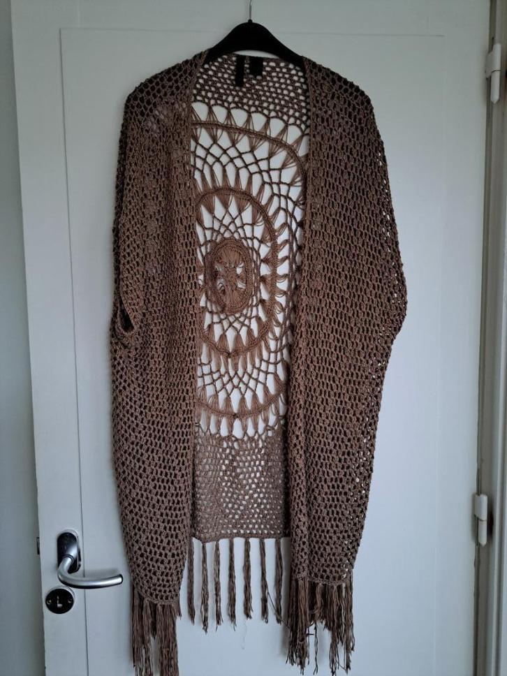 Lang mouwloos vest, taupekleur (valt als 44/46/XXL), Kleding | Dames, Truien en Vesten, Zo goed als nieuw, Maat 46/48 (XL) of groter