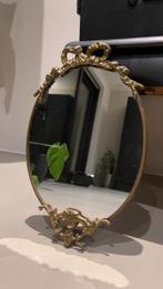Antiek messing wandspiegel, Antiek en Kunst, Antiek | Spiegels, Minder dan 100 cm, Minder dan 50 cm, Ophalen of Verzenden, Ovaal