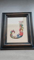 Geborduurde J . Kruissteek. Schilderijtje., Hobby en Vrije tijd, Ophalen of Verzenden, Overige typen