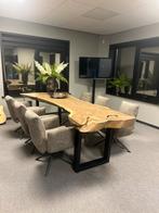 Boomstamtafel met 6 prachtig luxe eetkamstoelen, Huis en Inrichting, Tafels | Eettafels, Ophalen, 50 tot 100 cm, Vijf personen of meer