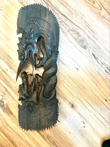 Houten Draak op Pootjes 60 x 20 cm. Graag bod doen. beschikbaar voor biedingen