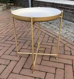 Goudkleurig metalen bijzettafeltje plantentafeltje tuintafel, Ophalen, Minder dan 45 cm, Minder dan 55 cm, Gebruikt