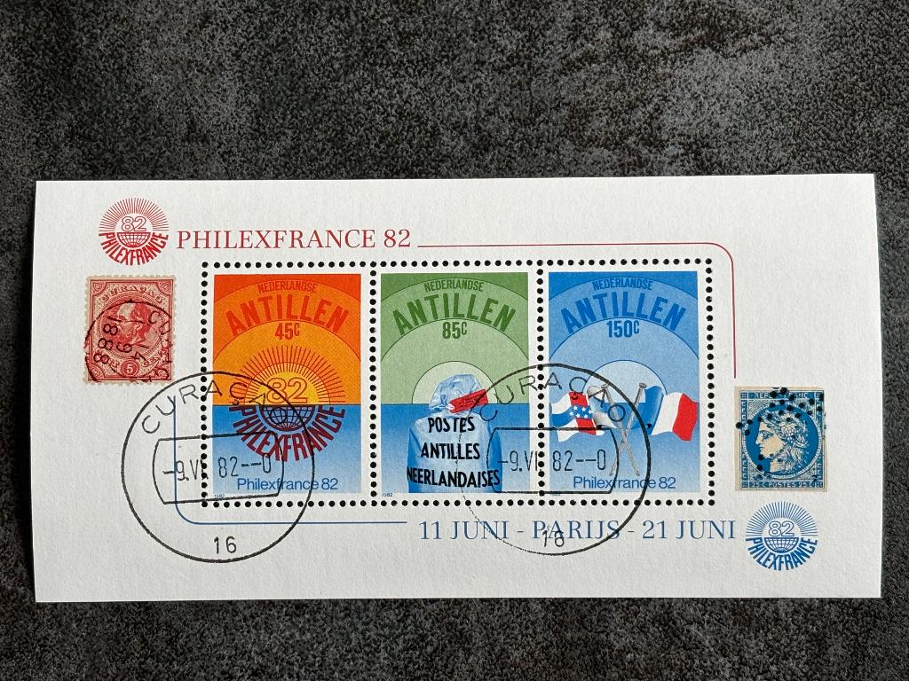 1982 NVPH 722, Blok Philex France, Gestempeld, Ophalen of Verzenden, Gestempeld